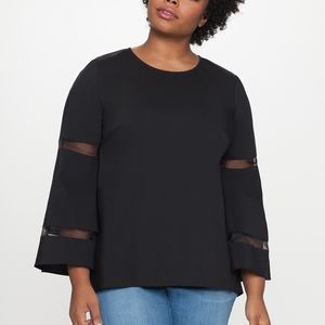 NWOT Eloquii HI Lo Popover with Bell Sleeves
